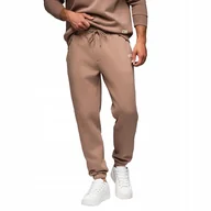 Dresy męskie - Klasyczne spodnie dresowe unisex brązowe ściągacze OU-PSBC-0100 V16 M/L - miniaturka - grafika 1