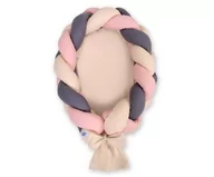 Kokony niemowlęce - Kokon Niemowlęcy Pleciony 2 W 1 - Beż-Brudny Róż-Antracyt - miniaturka - grafika 1