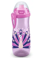 Sztućce dla dzieci - NUK Butelka "Sports Cup" w kolorze różowym ze wzorem - 450 ml - miniaturka - grafika 1