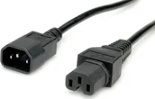 Kable - Kabel zasilający Value wtyk IEC320/C14 - gniazdo C15, H05RN-F, czarny, 1 m - miniaturka - grafika 1