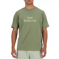 Koszulki sportowe męskie - Koszulka New Balance MT41582DEK - zielona - miniaturka - grafika 1