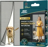 Moskitiery - NO PEST Moskitiera na Drzwi Balkonowe Magnetyczna Siatka na Komary Muchy Osy"Silent Screen" Antracytowa 220x100cm - miniaturka - grafika 1