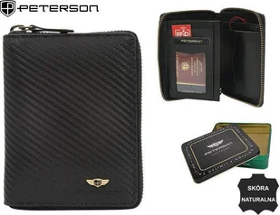 Peterson PETERSON PORTFEL MĘSKI SKÓRZANY PTN 340-CA-6655 czarny 301-Z R 2-1-1 - Portfele - miniaturka - grafika 1