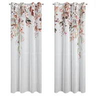 Zasłony - Zasłony MEG 140x260 białe jesienne kwiaty 2szt. - miniaturka - grafika 1