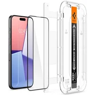 Szkła hartowane na telefon - Spigen Glas.tr 'ez fit' 2-pack do iPhone 15 Pro black - miniaturka - grafika 1