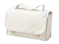 Torby podróżne - Filet - Podróżna torba podróżna z gąbki bawełnianej z wodoodpornym wnętrzem, torba na toaletę, średnica 28 x 17 x 10 cm, wyprodukowano we Włoszech, kość słoniowa, Beżowy, Uroda pikowana gąbka z kości - miniaturka - grafika 1