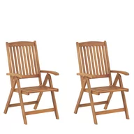 Fotele i krzesła ogrodowe - Beliani Zestaw 2 Krzeseł Ogrodowych Drewniany Jasny Java - miniaturka - grafika 1