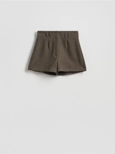 Reserved - Szorty w pepitkę z wełną - wielobarwny - Spodenki damskie - miniaturka - grafika 1