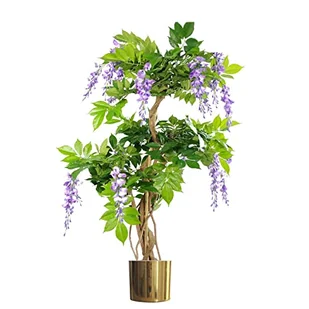 Leaf Design UK realistyczne sztuczne drzewo glicynii, fioletowe złoto, 110 cm - Sztuczne drzewka - miniaturka - grafika 1