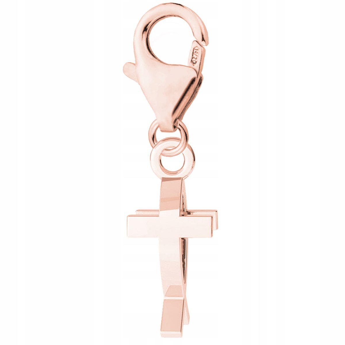 Zawieszka Pozłacana z Krzyżem Rybką Wiara Krzyż Rybka Cross Fish SREBRO 925