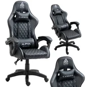 Fotele gamingowe - Fotel Gamingowy Krzesło gracza Alpha Gaming CARBON Grey - miniaturka - grafika 1