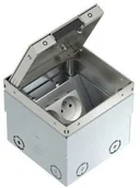 Kanały kablowe - OBO Bettermann Puszka podłogowa kompletna 2x gniazda M45 VDE NF 16A UDHOME2 GVN wypełniona pokrywa 7368332 7368332 - miniaturka - grafika 1