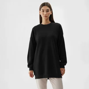 Damska bluza dresowa nierozpinana bez kaptura 4F 4FAW23TSWSF0764 - czarna - Bluzy sportowe damskie - miniaturka - grafika 1