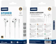 Słuchawki - JELLICO EP3A JACK 3.5MM z mikrofonem 1.2M Biały - miniaturka - grafika 1