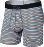 Majtki męskie - Bokserki męskie trekkingowe / sportowe z rozporkiem SAXX QUEST Boxer Brief Fly - kolorowe paski - miniaturka - grafika 1