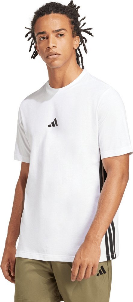 Adidas Koszulka męska adidas Essentials 3-Stripes Single Jersey biała JE6388 S