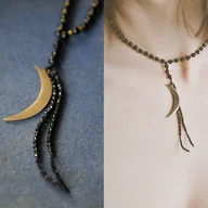 Naszyjniki - KSIĘŻYCOWY choker z onyksem i spinelem - miniaturka - grafika 1