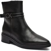Botki damskie - Calvin Klein Skórzane botki - miniaturka - grafika 1