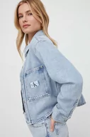 Kurtki damskie - Calvin Klein Jeans kurtka jeansowa damska kolor niebieski przejściowa oversize - miniaturka - grafika 1