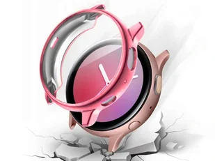 Etui silikonowe Alogy case do Galaxy Watch Active 2 44mm Różowe złoto + 4x Folia ochronna 3mk - Akcesoria do smartwatchy - miniaturka - grafika 2
