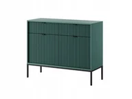 Komody - Komoda Nova 104 Multimeble labrador z szufladami stelaż czarny - miniaturka - grafika 1