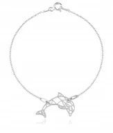 Bransoletki - Bransoletka celebrytka delfin origami srebro 925 - miniaturka - grafika 1