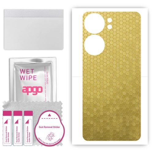 folia naklejka skórka strukturalna na TYŁ do Vivo iQOO Neo9 Pro - Plaster Miodu Złoty - apgo SKINS