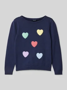 Sweter z dzianiny z prążkowanymi wykończeniami - Swetry dla dziewczynek - miniaturka - grafika 1