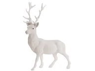 Ozdoby bożonarodzeniowe - Renifer Ozdobny Brokatowy Jelonek 33 Cm Biały - miniaturka - grafika 1