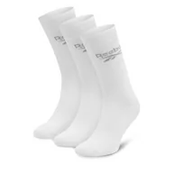 Skarpetki męskie - Zestaw 3 par wysokich skarpet unisex Reebok R0367-SS24 (3-pack) Biały - miniaturka - grafika 1