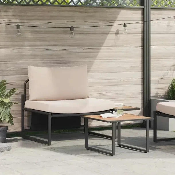 Zestaw Sof Ogrodowych Taupe, Stal Malowana Proszkowo, 70 x 117.5 x 68 cm