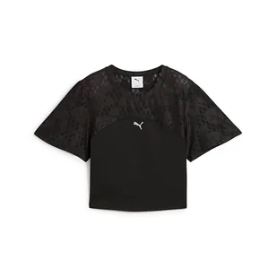 PUMA Koronkowy top - krótki PUMA czarny - Koszulki i topy damskie - miniaturka - grafika 1