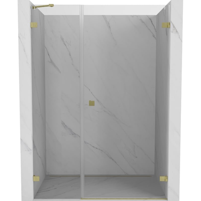 Mexen Lunar-B drzwi prysznicowe uchylne prawe 150 cm, transparent, złote szczotkowane - 832S-150-050-55-00-P