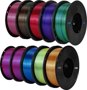 filament do drukarek 3D, Silk PLA, waga 10 kg, mieszany kolor 10 kg - Filamenty i akcesoria do drukarek 3D - miniaturka - grafika 1