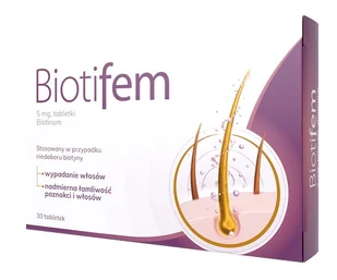 NP PHARMA Biotifem 5 mg x 30 tabl |  OD 199 PLN! - Włosy, skóra, paznokcie - miniaturka - grafika 1