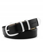 Paski - Pasek Damski Do Spodni Skórzany Skóra Naturalna PUCCINI Czarny PAD206S-1 - miniaturka - grafika 1