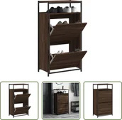 Szafki na buty - The Living Store Szafka na buty brązowy dąb 60x34x112 cm materiał drewnopochodny - miniaturka - grafika 1