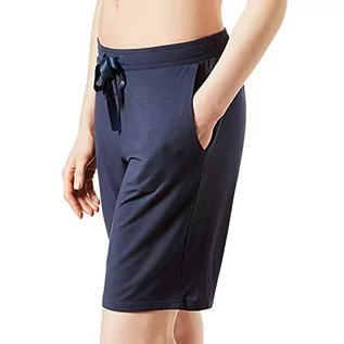 Spodnie damskie - Schiesser Damskie spodnie do spania krótkie Bermudy Modal - Mix + Relax, Niebieski_175479, 46 - grafika 1