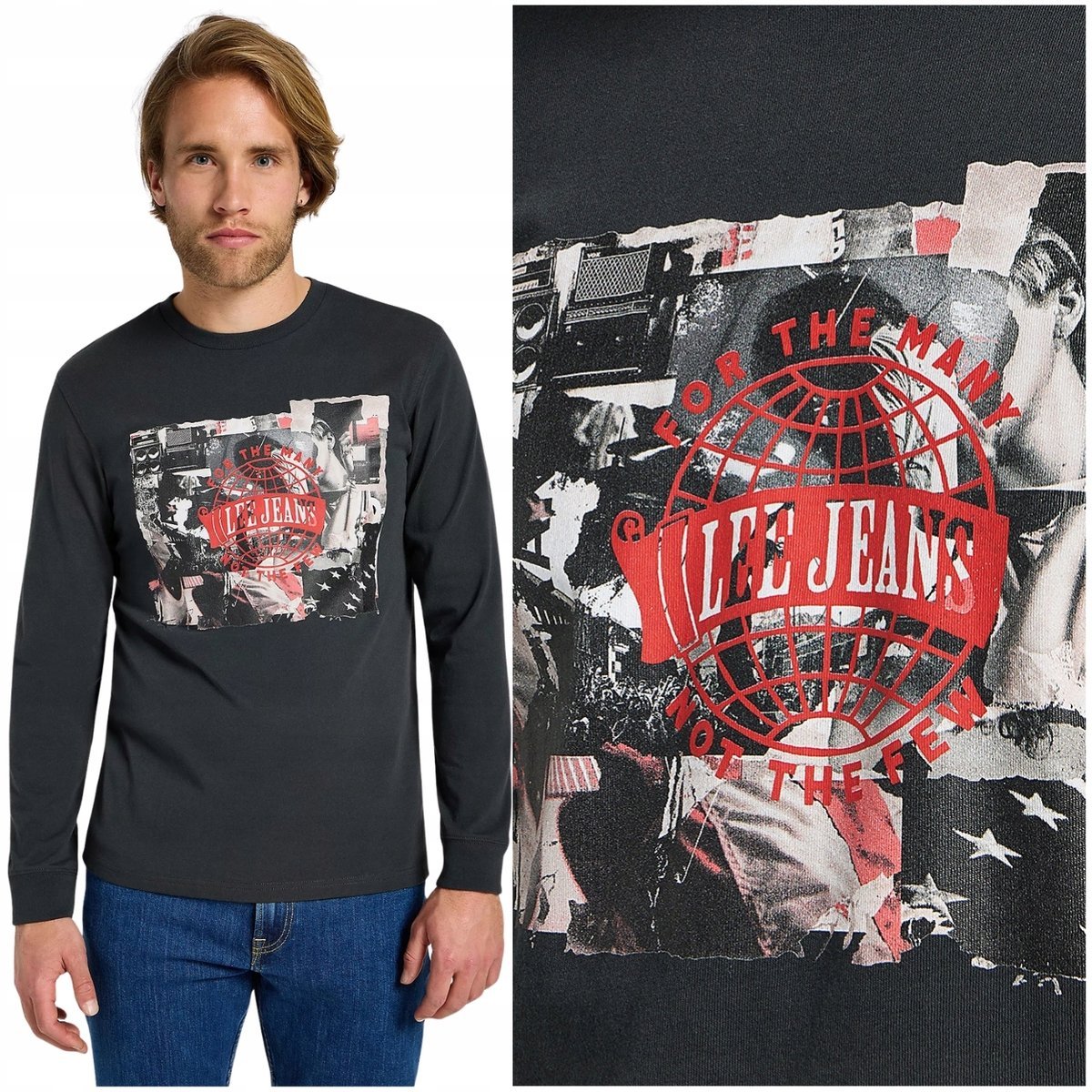 Lee LS UTILITY ARTIST TEE longsleeve bawełniana koszulka długi rękaw XL