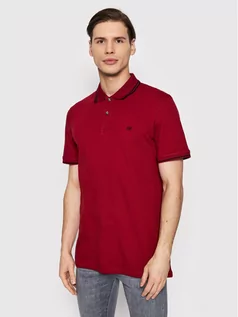 Koszulki męskie - Selected Homme Polo Aze 16082841 Czerwony Regular Fit - grafika 1