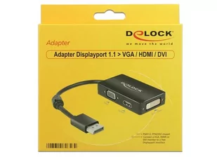 Delock 0.16m DisplayPort/VGA+HDMI+DVI adapter kablowy (62656) - Kable komputerowe i do monitorów - miniaturka - grafika 1