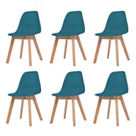 Krzesła - vidaXL Krzesła do jadalni, 6 sztuk, turkusowe - miniaturka - grafika 1