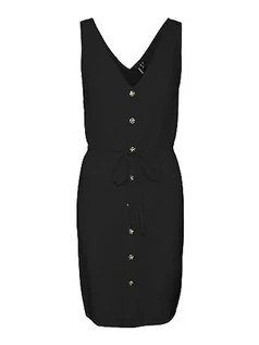Sukienki - VERO MODA Damska sukienka VMBUMPY SL Short Dress WVN NOOS, czarna, L, czarny, L - grafika 1