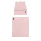 Czapki dla dzieci - Komplet czapka i komin Nelli Blu 7KF-001-AW24 Różowy - miniaturka - grafika 1