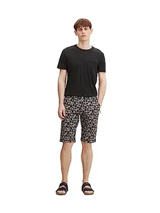 TOM TAILOR Męskie Szorty bermudy regular slim chinosy 1031447, 29706 - Black Big Palm Design, 34 - Spodenki damskie - miniaturka - grafika 1
