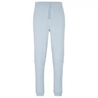 Spodenki męskie - BOSS Męskie spodnie dresowe z logo Sestart z bawełny frotte, Otwarty niebieski 487, M - miniaturka - grafika 1