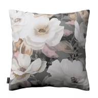 Poszewki na poduszki - Dekoria Poszewka Kinga na poduszkę kremowe i różowe kwiaty na szarym tle 50 × 50 cm Gardenia 102-142-13 - miniaturka - grafika 1