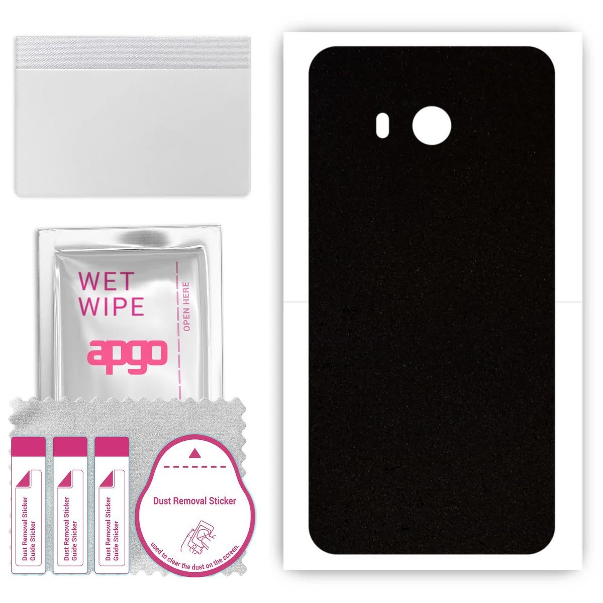 Folia naklejka skórka strukturalna na TYŁ Zamsz do HTC U11 - Zamsz Czarny - apgo SKINS