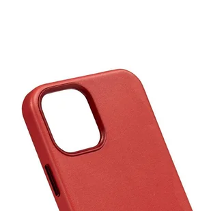 Crong Essential Cover Magnetic - Etui ze skóry iPhone 12 Pro Max MagSafe (czerwony) - Etui i futerały do telefonów - miniaturka - grafika 6