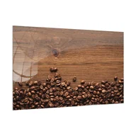 Biuro i firma OUTLET - OUTLET Obraz szklany DREWNO KAWA ZIARNA KAWY 60x40cm ozdobna szklana tablica magnetyczna - miniaturka - grafika 1